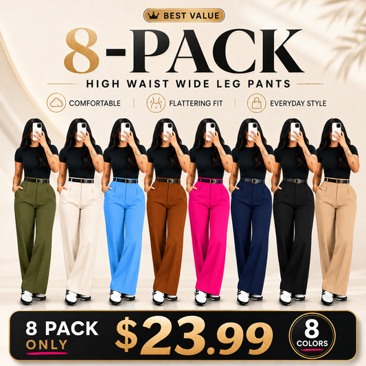 【🔥LAST DAY SALE】Women's High-Waisted Straight Leg Pants – Flowy Draped Business Casual Trousers