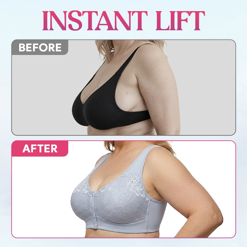 💥Front Closure Breathable Cotton Lifting Bra for Seniors